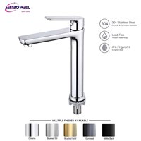 Keran Stainless Steel 304 untuk Dilepas Pasang di Dek, Keran Air Dingin Tunggal, Lapisan Krom, Keran Air Dingin Tunggal, Tutup Datar, Keran Wastafel, Keran Kamar Mandi