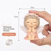 Ornamen Resin BONITA Hani Malaikat Kecil Kreatif, Dekorasi Meja Rumah, Hadiah Boneka Pola Bunga DIY Kecil