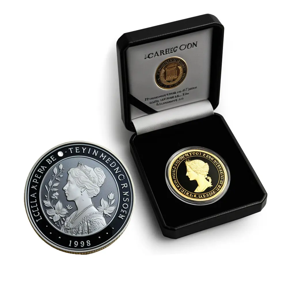 Cheap custom manufacturer us coins antique souvenir challenge metal coin with coin box
