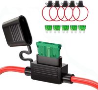 Portafusibles en Línea 12AWG 10A 15A 20A 30A ATC ATO Impermeable para Automóvil, Motocicleta, Marino, 12V 24V con Cubierta, Paquete de 5