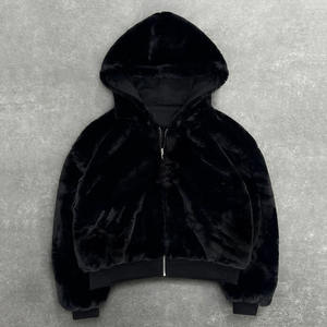 Felpa con Cappuccio Reversibile a Doppio Strato con Zip, Stampa Leopardata, 100% Cotone, per Uomo e Donna, Stagione Invernale - Product Image 5