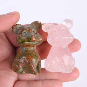 Venta al por Mayor de Mini Animales Tallados a Mano en Piedras Preciosas Naturales de Alta Calidad, Abeja y Perro, para Decoración - Product Image 6