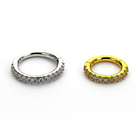 Anting-anting perak Sterling YW 925 bertahtakan zircon untuk wanita, anting-anting kecil untuk tindik septum hidung, tindik tubuh