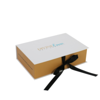 Boîte d'emballage personnalisée pour extensions de cheveux, boîte cadeau rigide de luxe avec ruban noir pour perruques, mèches de cheveux et marques de beauté