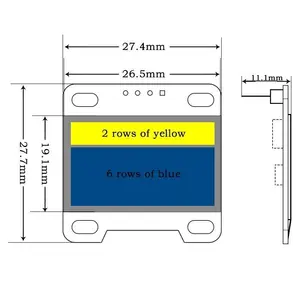 0.96 인치 OLED SSD1306 I2C IIC SPI 직렬 128X64 LCD 디스플레이 4 핀 글꼴 노란색 파란색 SSD1306 디스플레이 0.96 "arduino 용 OLED LCD