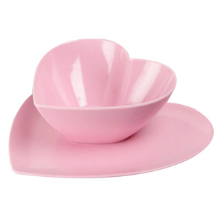 Assiettes en mélamine <span class=keywords><strong>rouge</strong></span> pailletée en forme de cœur de 8 pouces/10,5 pouces pour la Saint-Valentin, pour servir des desserts/des collations - Product Image 4