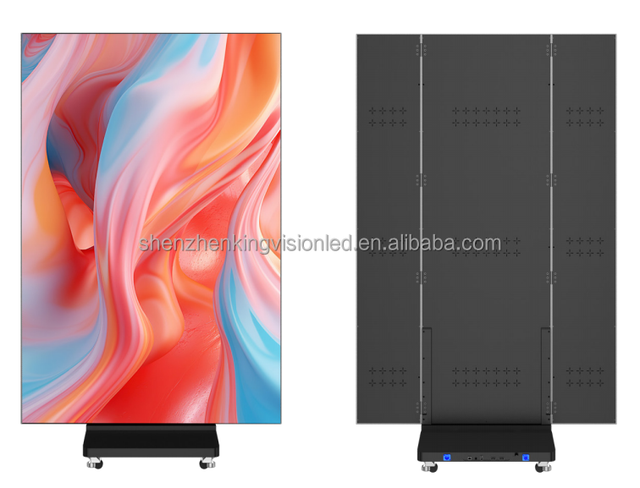 KingVision Indoor Double Sided Tri Fold Poster P2.5 P1.5 P1.2 GOB Foldable Led Screen Led Advertising Digital
