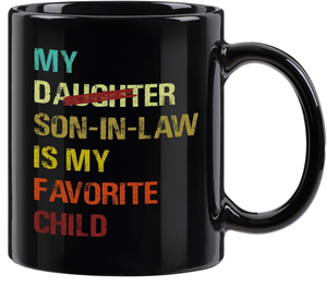 YHRJWN Tasse en céramique 11 oz « Mon gendre est mon enfant préféré » - Cadeau amusant pour belle-mère/beau-père, compatible lave-vaisselle et micro-ondes - Product Image 1