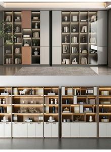 Librería de madera maciza, librería francesa, exhibición para el hogar, oficina, sala de estar, muebles y biblioteca, vitrina - Product Image 6