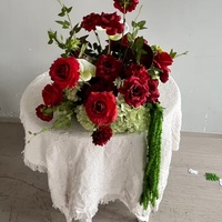 Novedad: Adornos para Salón de Bodas, Suministros Florales para Centro de Mesa de Fiesta de Cumpleaños, Flores de Seda Blancas y Verdes para Pasillo de Eventos de Boda