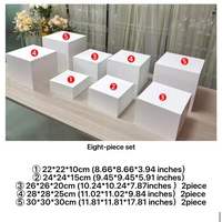 Ensemble de 8 cubes de présentation en acrylique blancs sur mesure pour buffet, présentoir carré pour aliments et desserts, en vente