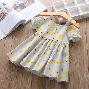 Vêtements en gros pour filles, robes de fête formelles à fleurs et rayées pour petites filles, vêtements d'été fantaisie pour enfants en provenance de Chine - Product Image 3
