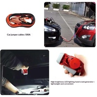 Kit d'outils d'urgence pour la sécurité automobile avec câbles de démarrage, triangle de signalisation, corde de remorquage, fournitures de premiers secours pour les panneaux de véhicule