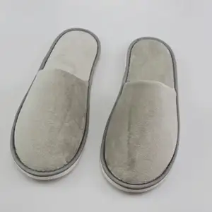 Jiaxing Wholesale Custom Logo Disposable Hotel Slippers Coral Velvet With Thick Sole Non-slip Slipper