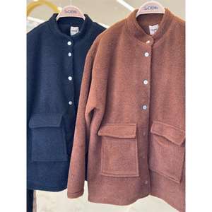 Manteau en fausse fourrure pour femme Sobe, minimaliste, chaud, rembourrage en polyester, noir, manches longues, veste d'hiver - Product Image 1