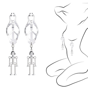 Pinzas para Pezones, Juguete Sexual BDSM, Clip para Pezones <span class=keywords><strong>de</strong></span> Acero Inoxidable Plateado, Joyería <span class=keywords><strong>de</strong></span> Cadena Corporal, Impermeable, para Mujeres y Parejas - Product Image 1