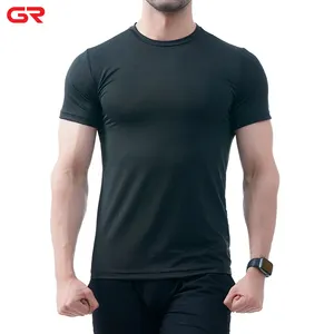 Hot Sale Men's Quick Dry Fitness Tees Tights Bodybuilding Tops Men Muscle Gym Train Breathability T-shirt