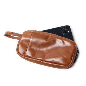 Portefeuille long vintage en cuir véritable pour hommes et femmes, porte-cartes, grande capacité, en cuir de vachette - Product Image 3
