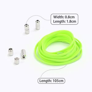 Lacets de chaussures élastiques Youki sans nœuds, colorés, avec fermoirs ovales en capsule, accessoires pour lacets de chaussures - Product Image 3