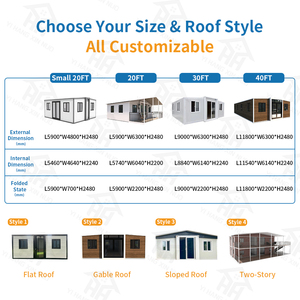 20ft 30ft 40ft Prefab Folding Living Mini Prefabricated Expandable <strong>Container</strong> <strong>Home</strong> with 2/<strong>3</strong> <strong>Bedroom</strong> - Product Image 2
