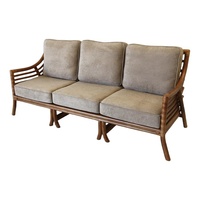 Ensemble de canapés en rotin naturel Wilderness pour salon, trois places, une place, personnalisable, style rétro décontracté, meubles de style chinois