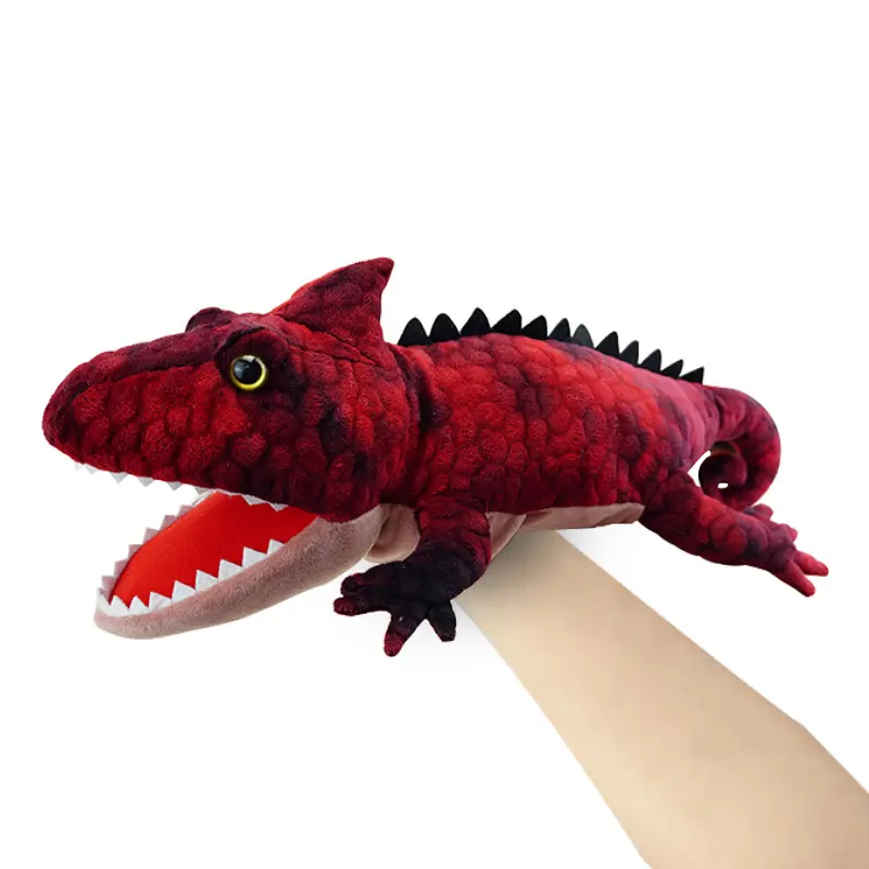 Интерактивная обучающая имитация с открытым ртом ящерица плюшевая ручная марионетка для мальчиков с открытым ртом ящерица мягкая игрушка
