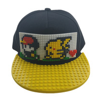 Casquette de baseball à visière plate pour adultes et enfants, motif blocs de construction pixelisés et puzzle de micro-particules, style dessin animé, casquette parent-enfant, option cadeau, vente en gros