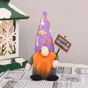 Halloween Decoration <b>Standing</b> Faceless Dwarf Doll With Custom Print <b>Hat</b> For Halloween Party Decor - Product Image 2