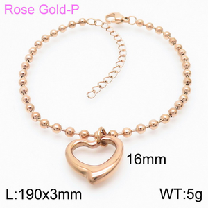 Nouveauté Bracelet Minimaliste avec Charme Cœur Ouvert Plaqué Or 18K Acier Inoxydable 316L Chaîne Fine à Maillons - Product Image 2