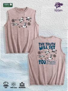 Gilet imprimé oiseaux et proverbes, entrepôt local américain, 3 couleurs, coton respirant, haut tendance - Product Image 5