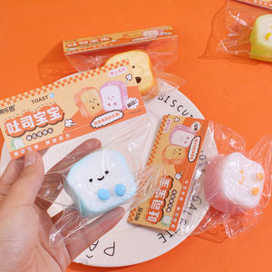 Juguete Squishy TPE de Taba con forma de tostada simulada, comida de bebé adorable, divertido para apretar, con tacto de barro suave y sensación cremosa, para aliviar el estrés, para edades de 2 a 14 años - Product Image 4