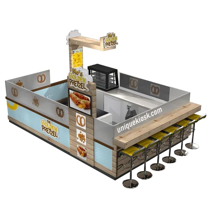 Mooi design luchthaven kiosk voor cupcake wafel crêpe & bakkerij brood cake kiosk ontwerp