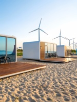 Moderne Prefab Gemoduleerde 20ft Verplaatsbare Mini-Woning Hotel Slimme Apple Cabin Slaapcontainer Pod Huis met Badkamer