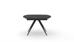 Table extensible en céramique Lavinia, plateau en marbre noir, base en métal, table à manger d'intérieur - Product Image 2