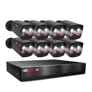 WESECUU Security Cameras System Night Vision AI Video Surveillance Camera System Outdoor Black Bullet Camera