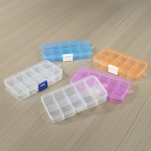 Small 10 Compartment Transparent <b>Plastic</b> Storage <b>Box</b> With Detachable Dividers For Jewelry Organizers Desktop Use PP Material - Product Image 4