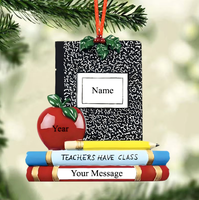Décorations de Noël uniques et amusantes pour enseignants, personnalisées, de haute qualité, à la mode, cadeaux de remerciement, bénédicteurs, fabriquées à la machine, 4 couleurs