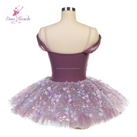 26250 Dance Favourite Costume de danse Tutu de ballet à manches courtes Mauve poussiéreux Costume de scène Tutu