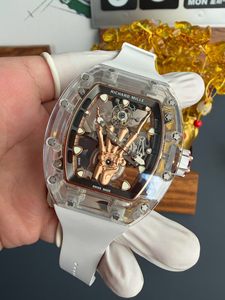 นาฬิกาข้อมือจักรกลหรูหรา รุ่น 066 ตัวเรือนคริสตัลใส ดีไซน์ Golden Finger Tourbillon สำหรับทุกเพศ สไตล์ลำลองธุรกิจ ขายดี - Product Image 3