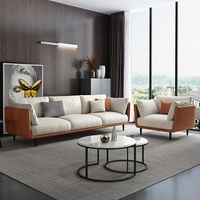 Modernes Quadratisches Stoff-Modulsofa-Set 1-Sitzer 3-Sitzer Villa Park Wohnmöbel Wohnzimmer Ottoman Schule Keller