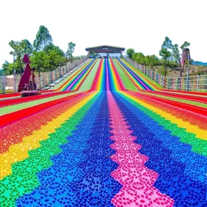 Popular Rainbow Dry Snow Slide Amusement Park Fun Rides For Children And Kids To Have Fun