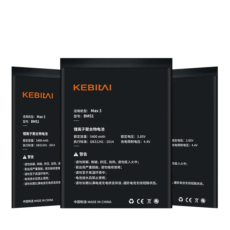 Kebitai longa duração 5200mah de celular, bateria de íon-lítio para xiaomi max 3