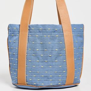 Bolso Tote Grande Personalizado para Mujer, de Lona de Algodón Resistente, para Primavera, Otoño y Verano, con Ribete de Cuero y Bordado - Product Image 2