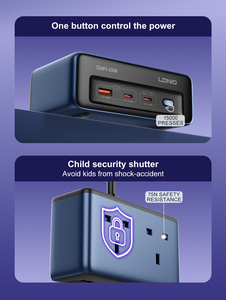 LDNIO SK1 anh tiêu chuẩn nhà điện 2 ổ cắm mở rộng ổ cắm + 1 USB + 2 Loại C Cổng điện Dải điện mở rộng Hội Đồng Quản Trị - Product Image 3