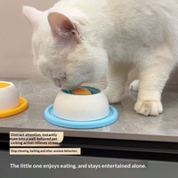 Bol de voyage interactif anti-anxiété pour animaux de compagnie, en PP, personnalisé, écologique, de qualité alimentaire, arrondi, pour alimentation lente, avec tapis de léchage antidérapant, vente en gros