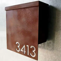 Boîte aux lettres moderne en métal pour jardin extérieur, style vintage, en acier Corten, étanche, autoportante