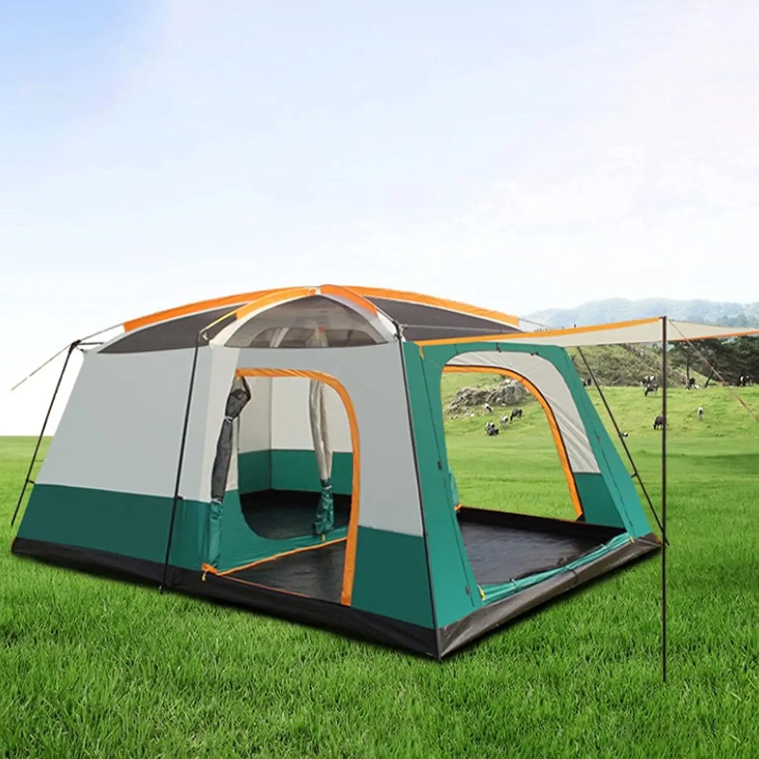 WOQI 4 8 Person Waterproof Outdoor Family Luxury Big camp tent Extra Large Space Family Tent