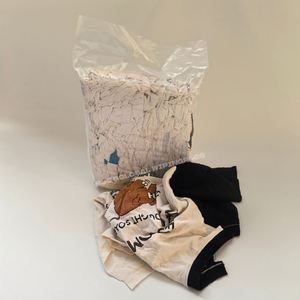 ผ้าเช็ดทำความสะอาดอุตสาหกรรมคุณภาพสูง ทนทาน ใช้ได้กับงานอุตสาหกรรม ผ้าฝ้ายเกรดอุตสาหกรรม ผ้าเช็ดทำความสะอาดจากเสื้อยืดสีขาวพิมพ์ลาย - Product Image 1