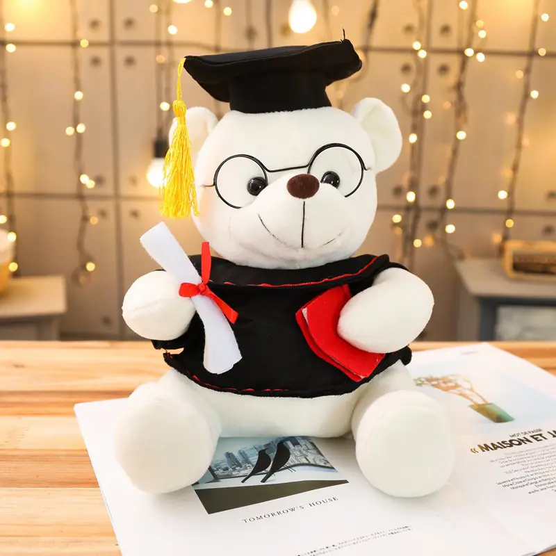 HL Drop-shipping 18cm laureato orso peluche imbottito peluche orso animale giocattolo per bambini regalo di laurea per bambini