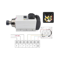 Viextro mesin poros CNC, alat poros mesin Motor kecepatan tinggi 2.2KW 80mm 24000rpm untuk Cnc